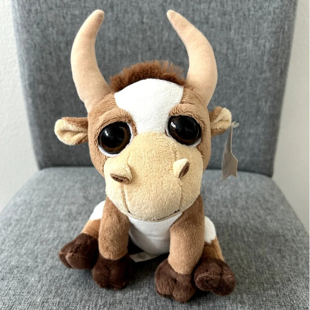 The Petting Zoo Plush Longhorn Bright Eye Stuffed Animal, 8” - Picture 2 of 4